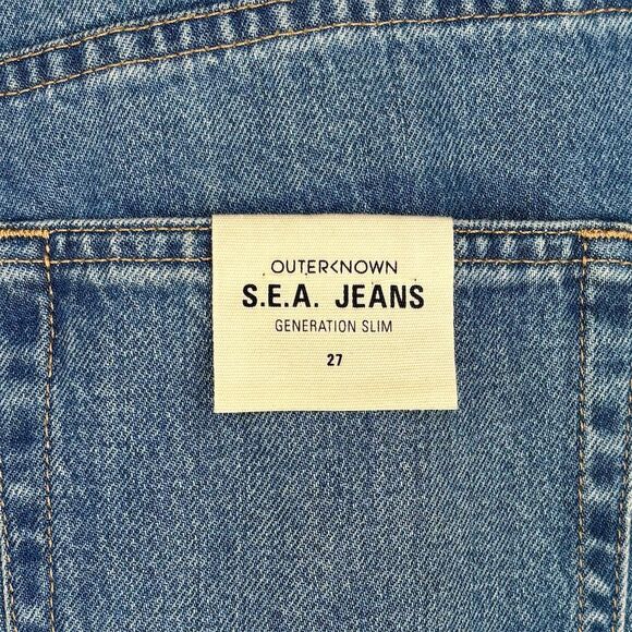 Outerknown Women's SEA Generation Slim Jeans Blue Size 27 Mid Rise Denim - Picture 5 of 11